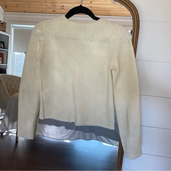 Gucci monogram button up sweater 100% cotton - Picture 6 of 9